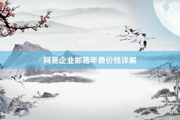 网易企业邮箱年费价钱详解